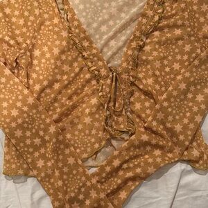 Star Pattern Sheer Top